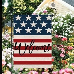 Patriotic Welcome Garden Flag‎